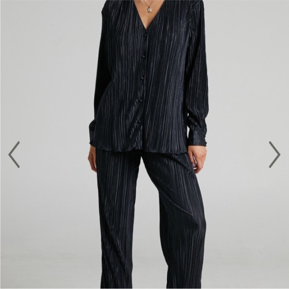 🖤Black Oversized Leisure Pleat Pockets Two Piece Pants Set🖤